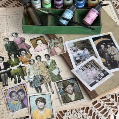 Coloring idea-ology Photos and Paperdolls using Alcohol Inks